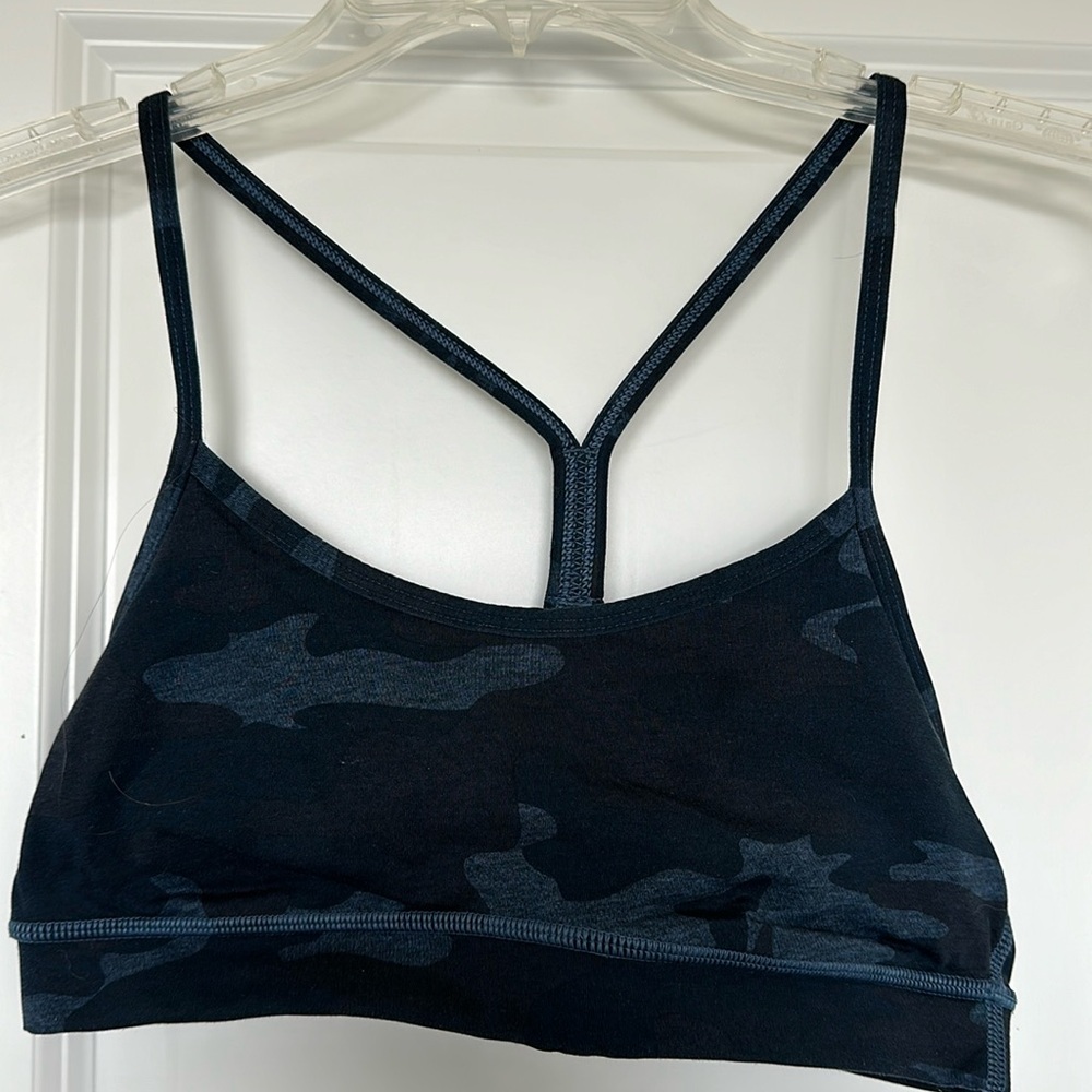 Blue Camo Power Y Lululemon Sports Bra